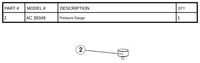 Replacement Part AC 39349 - Pressure Gauge