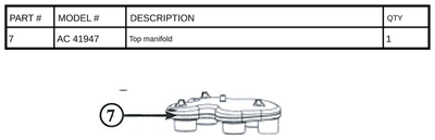 Replacement Part AC 41947 - Top Manifold