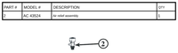 Replacement Part AC 43524 - Air relief assembly