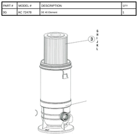 Replacement Part AC 72478 - DE 40 Element