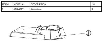 Replacement Part AC 84727 - Support Base