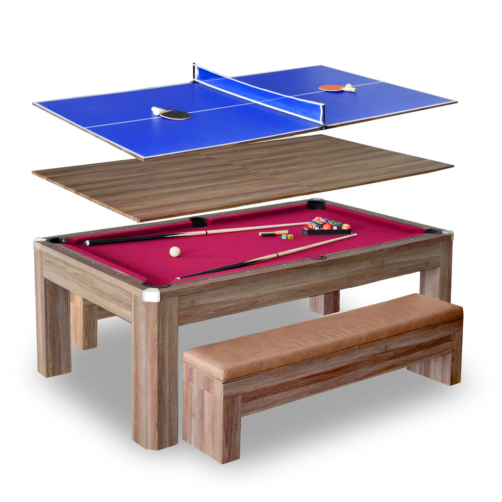 Multi Set Table Newport 7-Ft Billards Multi Game Combo Table Set w/Benches | Charlie's ...