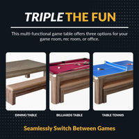 Newport 7-Ft Billards Multi Game Combo Table Set w/Benches