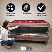 Newport 7-Ft Billards Multi Game Combo Table Set w/Benches