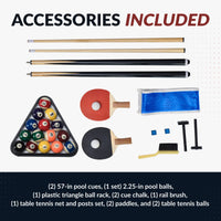 Newport 7-Ft Billards Multi Game Combo Table Set w/Benches