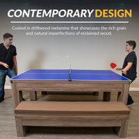 Newport 7-Ft Billards Multi Game Combo Table Set w/Benches