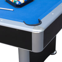 Maverick II 7-ft Pool Table with Table Tennis Top - Black with Blue Felt