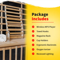 Tucson 4 Person Hemlock Corner Infrared Sauna with 10 Carbon Heaters