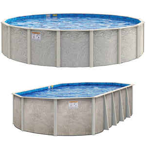 Delta Dream Salt Friendly 52" or 54" Tall Aluminum Above Ground Pool Kit plus Starter Package
