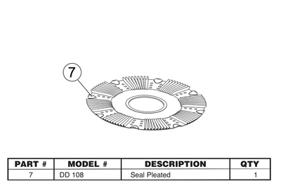 Replacement Part DD 108 - Dirt Demon Seal Pleated