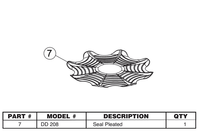 Replacement Part DD 208 - Trident Seal Pleated