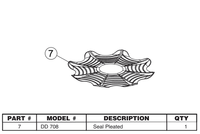 Replacement Part DD 708 - Trident Seal Pleated