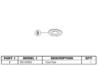 Replacement Part DD S2502 - Trident Foot Pad