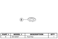 Replacement Part DD S2507 - Trident Foot Pad