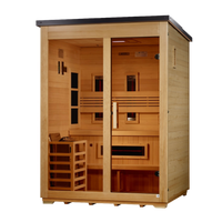 ***New 2026 Model*** Golden Designs "Carinthia" 3 Person Hybrid (PureTech™ Full Spectrum IR or Traditional Stove) Flat Roof Outdoor Sauna