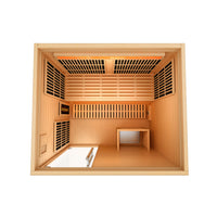 Golden Designs Soria 3 Person Hybrid Sauna (Indoor) Full Spectrum and Harvia Traditional Stove