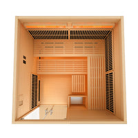 Golden Designs Toledo 6 Person Hybrid Sauna (Indoor) Full Spectrum and Harvia Traditional Stove
