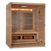 Golden Designs Soria 3 Person Hybrid Sauna (Indoor) Full Spectrum and Harvia Traditional Stove