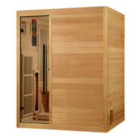 Golden Designs Soria 3 Person Hybrid Sauna (Indoor) Full Spectrum and Harvia Traditional Stove