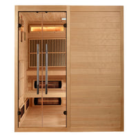 Golden Designs Toledo 6 Person Hybrid Sauna (Indoor) Full Spectrum and Harvia Traditional Stove