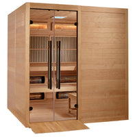 Golden Designs Toledo 6 Person Hybrid Sauna (Indoor) Full Spectrum and Harvia Traditional Stove