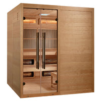 Golden Designs Toledo 6 Person Hybrid Sauna (Indoor) Full Spectrum and Harvia Traditional Stove