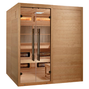 Golden Designs Toledo 6 Person Hybrid Sauna (Indoor) Full Spectrum and Harvia Traditional Stove