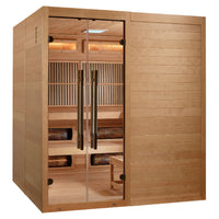 Golden Designs Toledo 6 Person Hybrid Sauna (Indoor) Full Spectrum and Harvia Traditional Stove