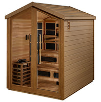 Golden Designs Kaskinen 6 Person Barn Hybrid (PureTech™ Full Spectrum IR or Traditional Stove) Outdoor Sauna