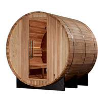 Golden Designs Zurich 4 Person Barrel with Bronze Privacy View Traditional Sauna