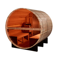 Golden Designs Zurich 4 Person Barrel with Bronze Privacy View Traditional Sauna