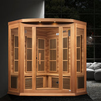 Maxxus Avignon 3 Person Corner Near Zero EMF FAR IR Sauna