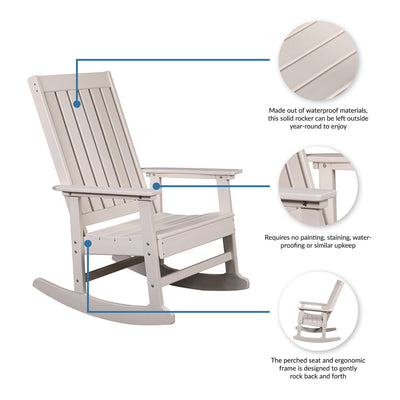 Ez-Care Tek-Wood Adirondack Rocker - White