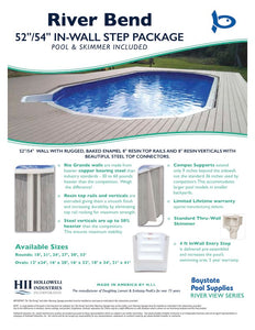 River Bend 52" or 54" Tall Resin Above Ground Pool Kit With Step plus Starter Package