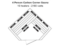 Tucson 4 Person Hemlock Corner Infrared Sauna with 10 Carbon Heaters