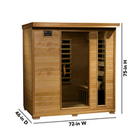 Monticello 4 Person Hemlock Infrared Sauna with 9 Carbon Heaters