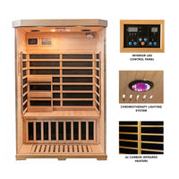 Sonoma 2 Person Hemlock FAR Infrared Sauna with Bluetooth Stereo