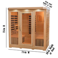 Sonoma 4 Person Hemlock FAR Infrared Corner Sauna with Bluetooth Stereo