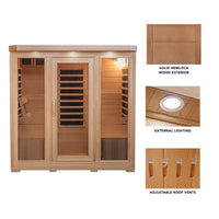 Sonoma 4 Person Hemlock FAR Infrared Corner Sauna with Bluetooth Stereo