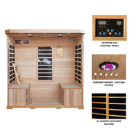 Sonoma 4 Person Hemlock FAR Infrared Corner Sauna with Bluetooth Stereo