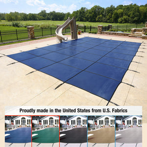 Aquamaster Solid w/ Pump Rectangle In-Ground Swimming Pool Safety Cover