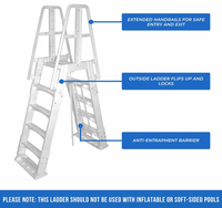 Blue Wave A-Frame 48 to 56 Inch Adjustable Above Ground Swimming Pool Ladder NE9880