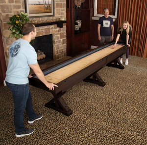 The Rockford 12' or 14' Two-Piece Solid Wood Shuffleboard Table