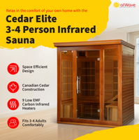 Cedar Elite 3-4 Person Premium Infrared Sauna Room with 9 Carbon Heaters