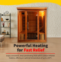 Cedar Elite 3-4 Person Premium Infrared Sauna Room with 9 Carbon Heaters