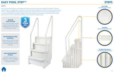 Blue Wave In-Pool Easy Entry Step for Above Ground Swimming Pools