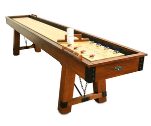 Cheyenne 12-ft Shuffleboard Table in Rustic Oak Finish