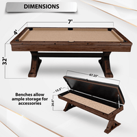 The Rockford 7' Multi-Game Billiards Table