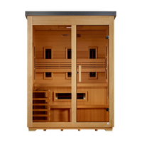 ***New 2026 Model*** Golden Designs "Carinthia" 3 Person Hybrid (PureTech™ Full Spectrum IR or Traditional Stove) Flat Roof Outdoor Sauna