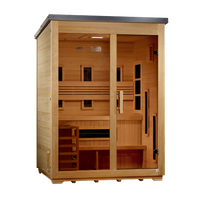 ***New 2026 Model*** Golden Designs "Carinthia" 3 Person Hybrid (PureTech™ Full Spectrum IR or Traditional Stove) Flat Roof Outdoor Sauna